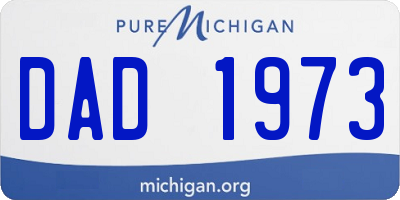 MI license plate DAD1973