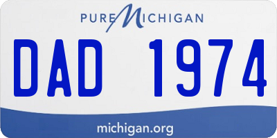 MI license plate DAD1974