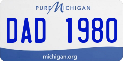 MI license plate DAD1980