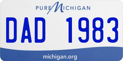 MI license plate DAD1983