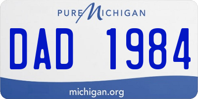 MI license plate DAD1984