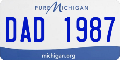 MI license plate DAD1987