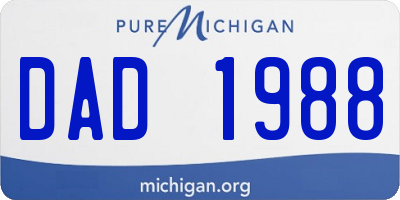 MI license plate DAD1988