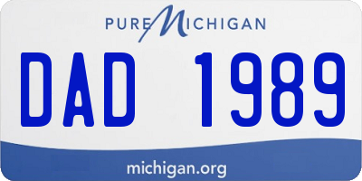 MI license plate DAD1989
