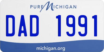 MI license plate DAD1991