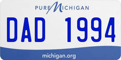 MI license plate DAD1994