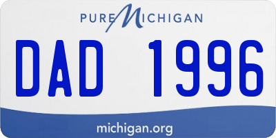 MI license plate DAD1996