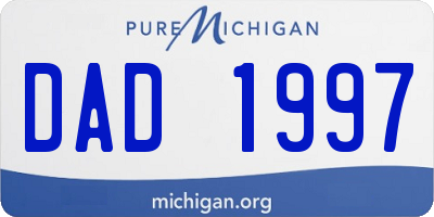 MI license plate DAD1997