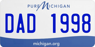 MI license plate DAD1998