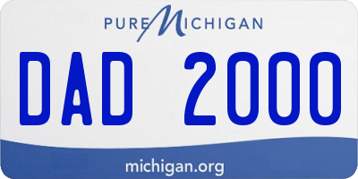 MI license plate DAD2000