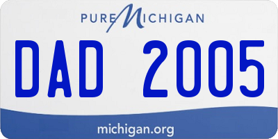 MI license plate DAD2005