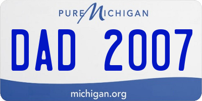 MI license plate DAD2007