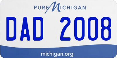MI license plate DAD2008