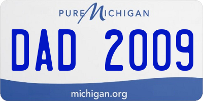 MI license plate DAD2009