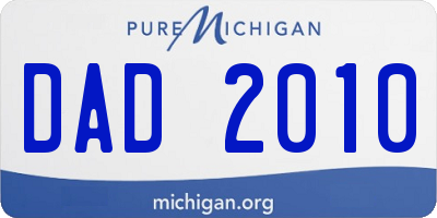 MI license plate DAD2010