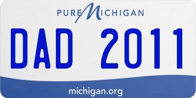 MI license plate DAD2011