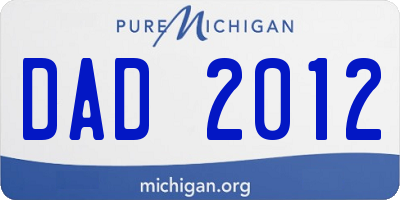 MI license plate DAD2012