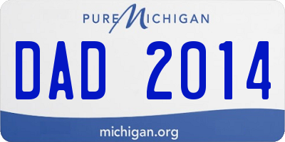 MI license plate DAD2014
