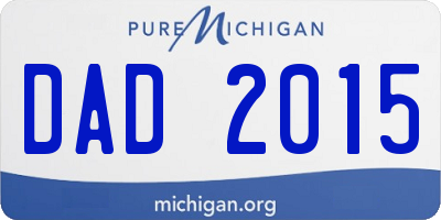 MI license plate DAD2015
