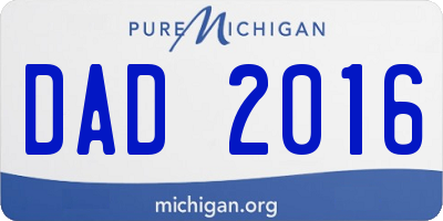 MI license plate DAD2016