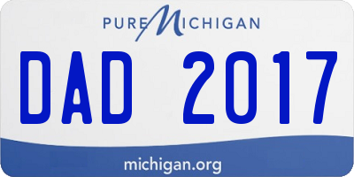 MI license plate DAD2017