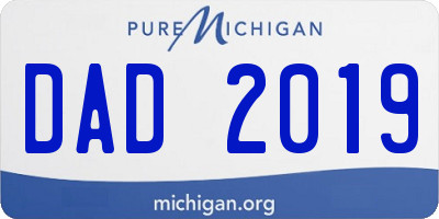 MI license plate DAD2019