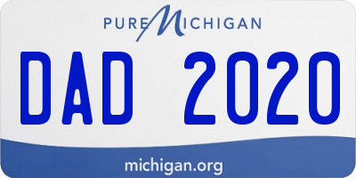 MI license plate DAD2020