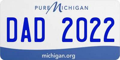 MI license plate DAD2022
