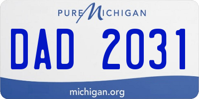 MI license plate DAD2031