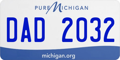 MI license plate DAD2032