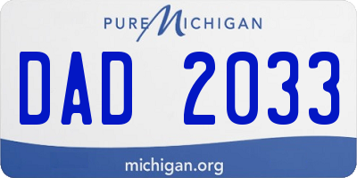 MI license plate DAD2033