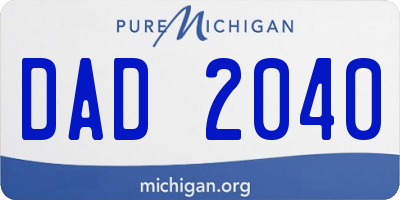 MI license plate DAD2040