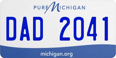 MI license plate DAD2041