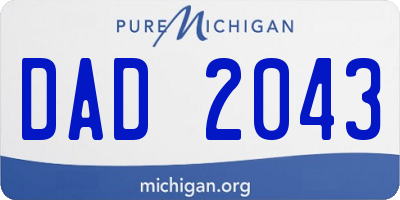 MI license plate DAD2043