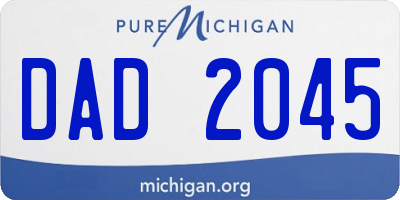MI license plate DAD2045