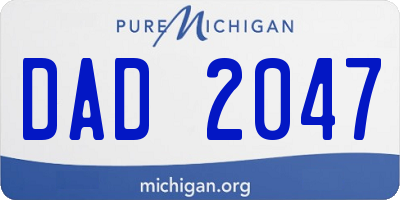 MI license plate DAD2047