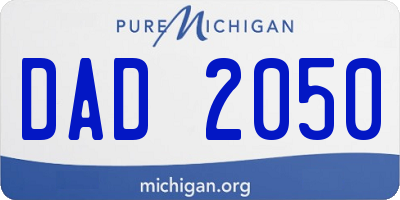 MI license plate DAD2050
