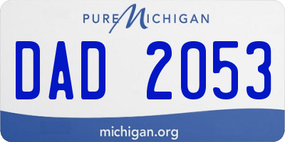 MI license plate DAD2053