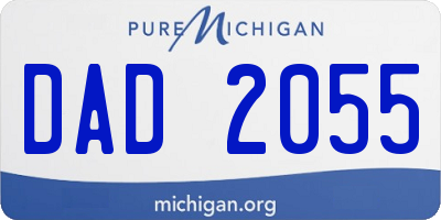 MI license plate DAD2055