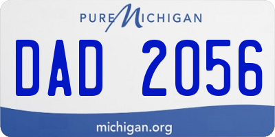 MI license plate DAD2056
