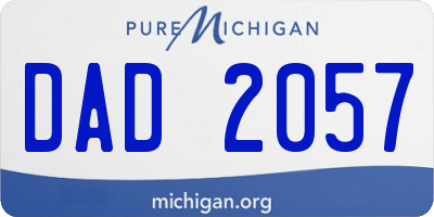 MI license plate DAD2057