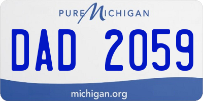 MI license plate DAD2059