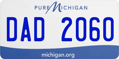MI license plate DAD2060