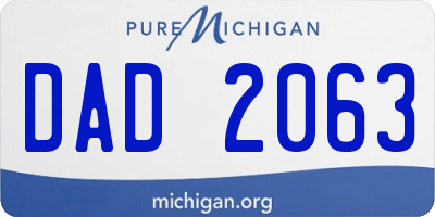 MI license plate DAD2063