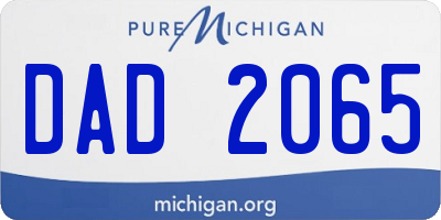 MI license plate DAD2065