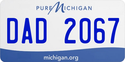MI license plate DAD2067