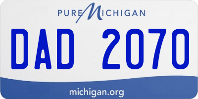 MI license plate DAD2070