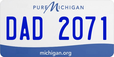 MI license plate DAD2071
