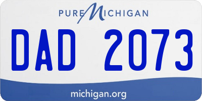 MI license plate DAD2073