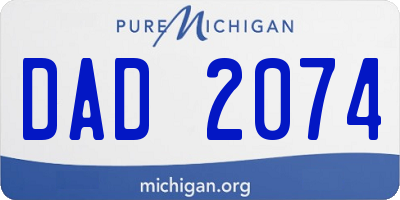 MI license plate DAD2074